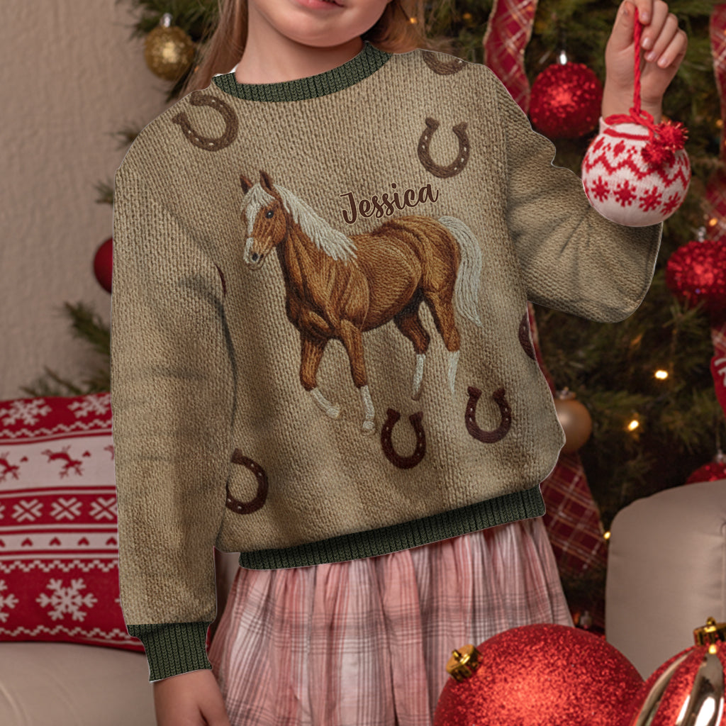 Amoureux des chevaux - Pull moche personnalisé à motif cheval