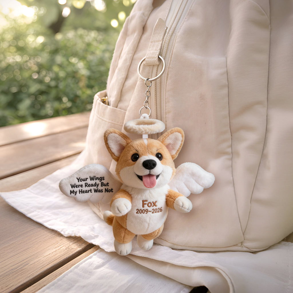 Pet Angel - Personalisierter Hund Plush Schlüsselanhänger