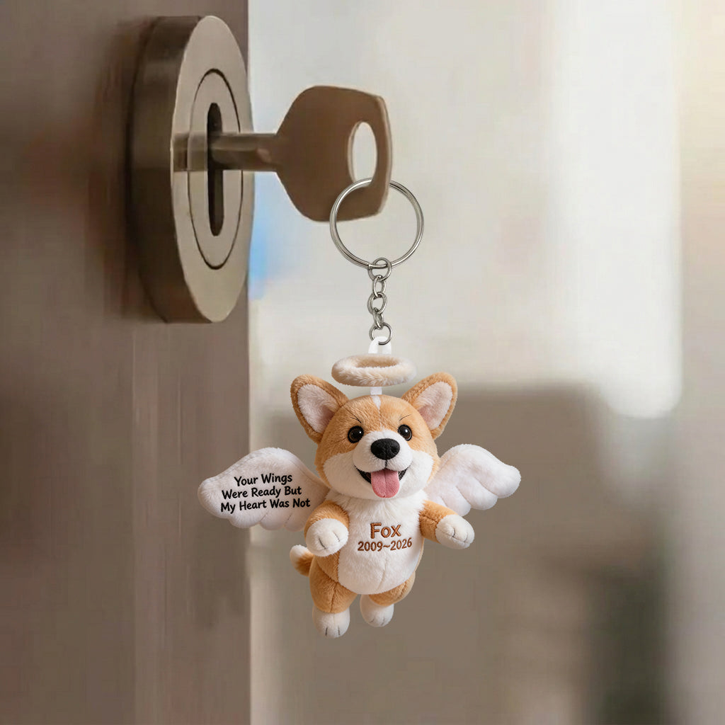 Pet Angel - Personalisierter Hund Plush Schlüsselanhänger
