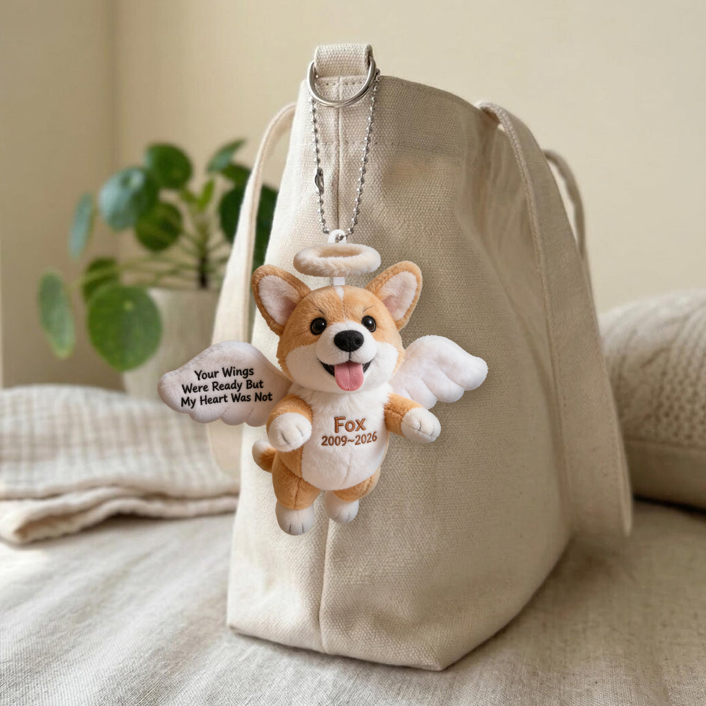 Pet Angel - Personalisierter Hund Plush Schlüsselanhänger