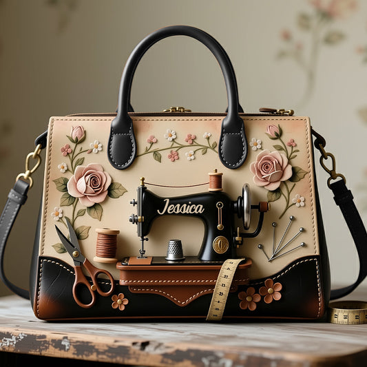 Das perfekte Geschenk für Nähbegeisterte – personalisierte Näh-Lederhandtasche