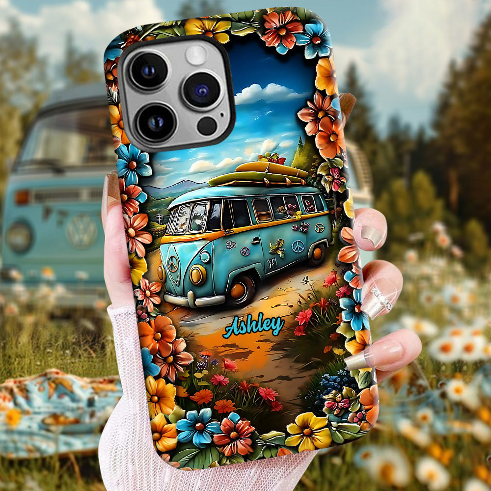 Coque de téléphone personnalisée Hippie Van - Motif hippie intégral