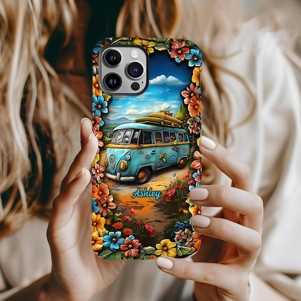 Coque de téléphone personnalisée Hippie Van - Motif hippie intégral