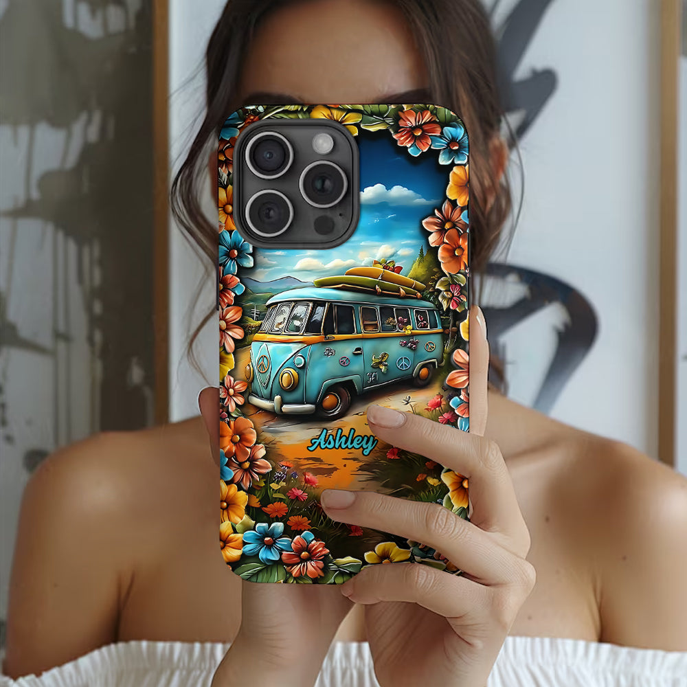 Coque de téléphone personnalisée Hippie Van - Motif hippie intégral