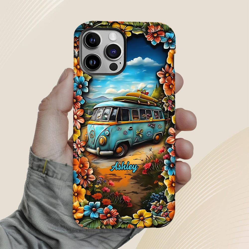 Coque de téléphone personnalisée Hippie Van - Motif hippie intégral