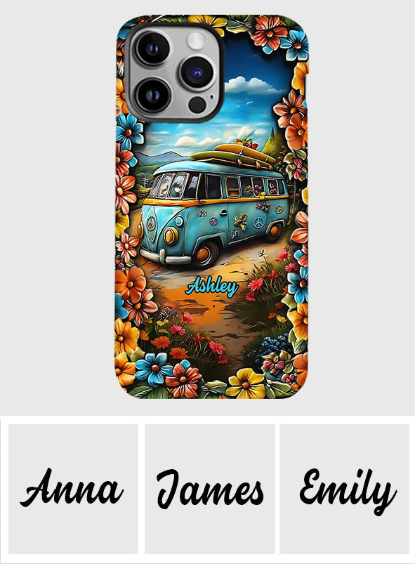 Coque de téléphone personnalisée Hippie Van - Motif hippie intégral