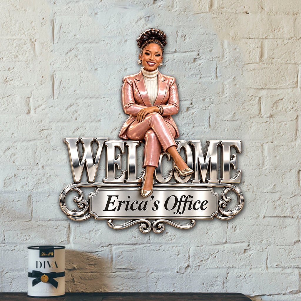 Any Job Office Sign Gift For Colleagues - Personalized Colleague 3D Printed Cut Metal Sign