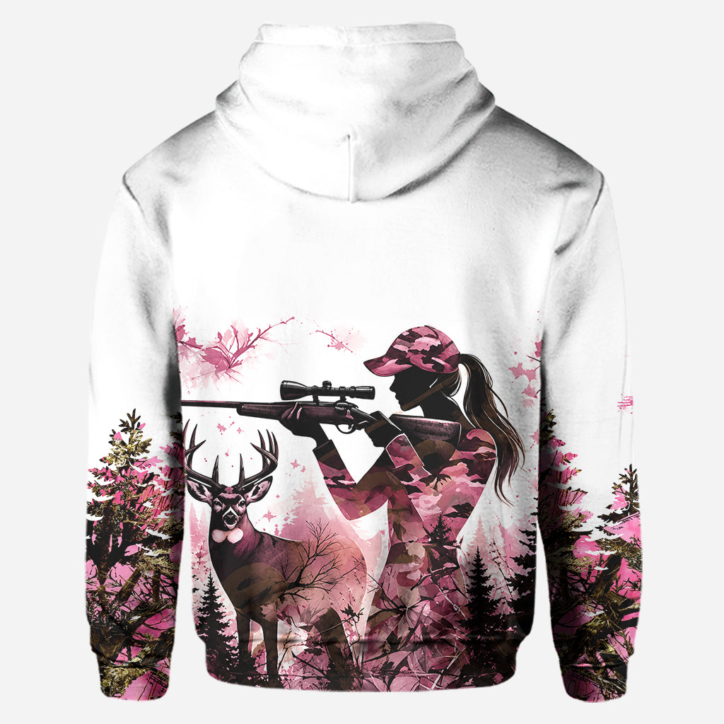 Pretty In Pink Dangerous In Camo - Personalized Hunting Hoodie and Leggings