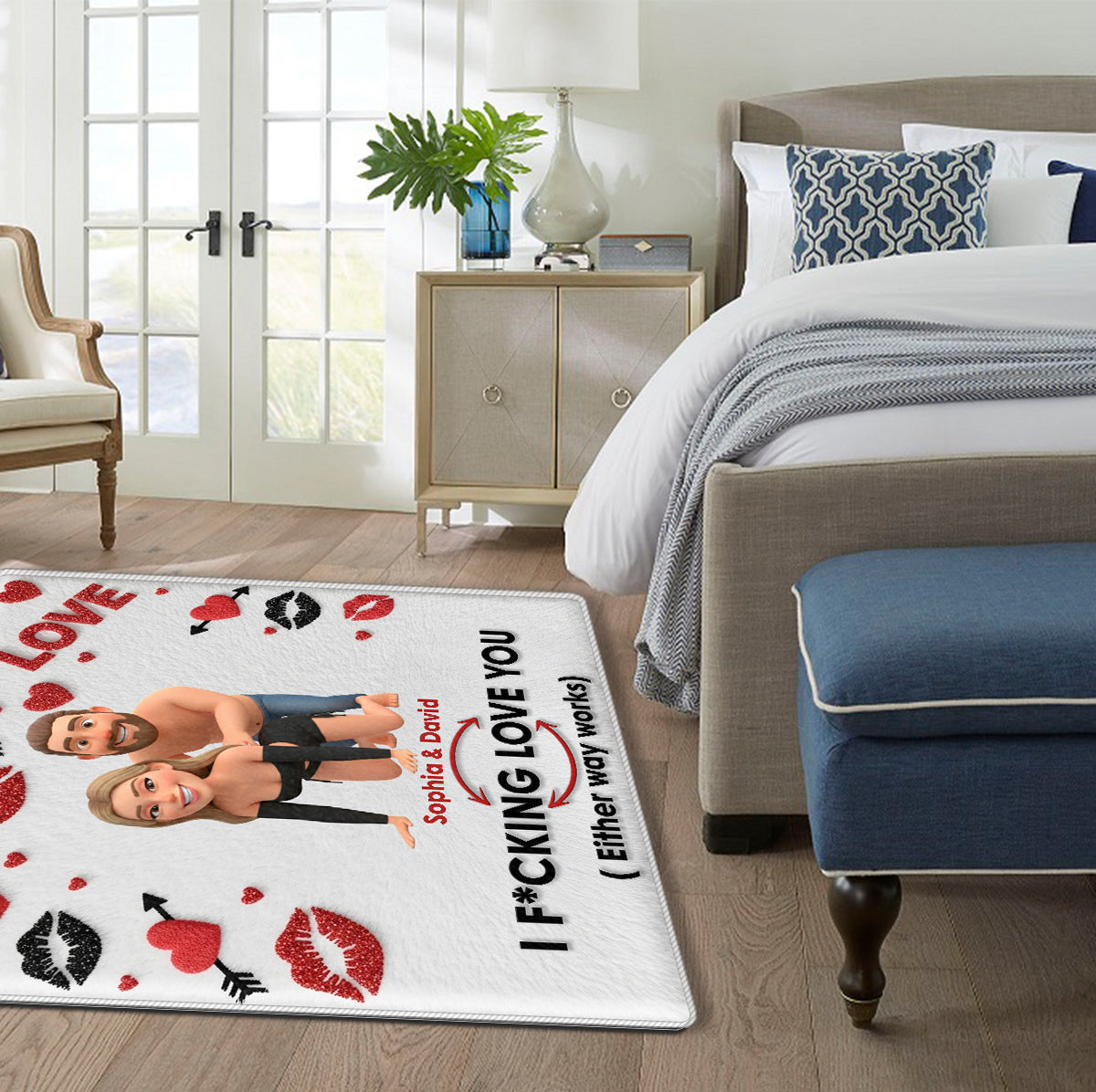 I F*cking Love You Either Way Works - Personalized Couple Non-Slip Tufted Rug