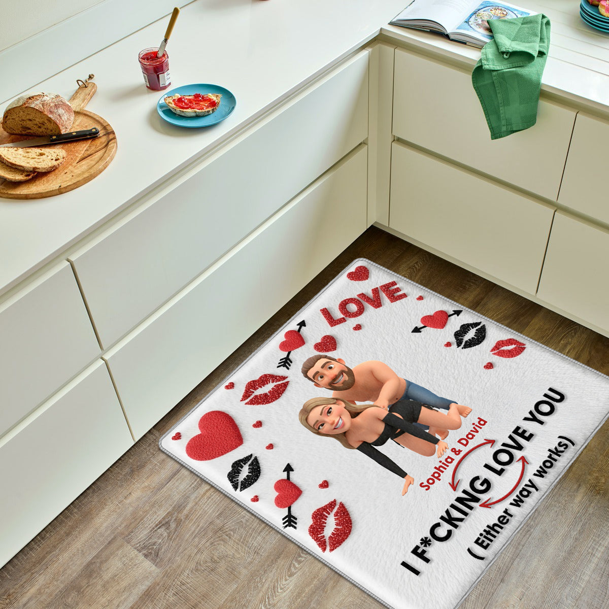 I F*cking Love You Either Way Works - Personalized Couple Non-Slip Tufted Rug