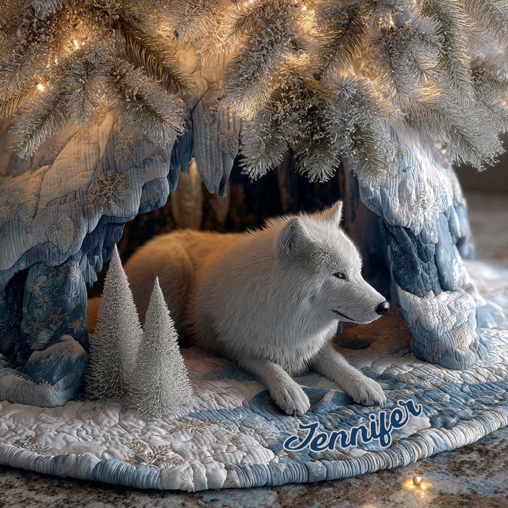 Jupe de sapin personnalisée en forme de loup - Winter Wolf