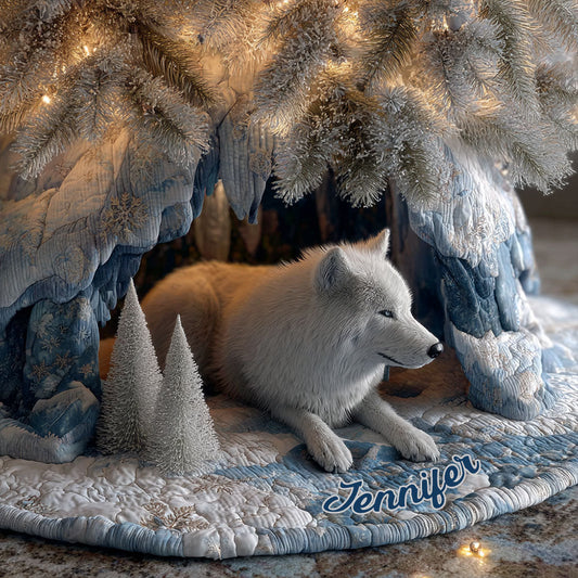Jupe de sapin personnalisée en forme de loup - Winter Wolf