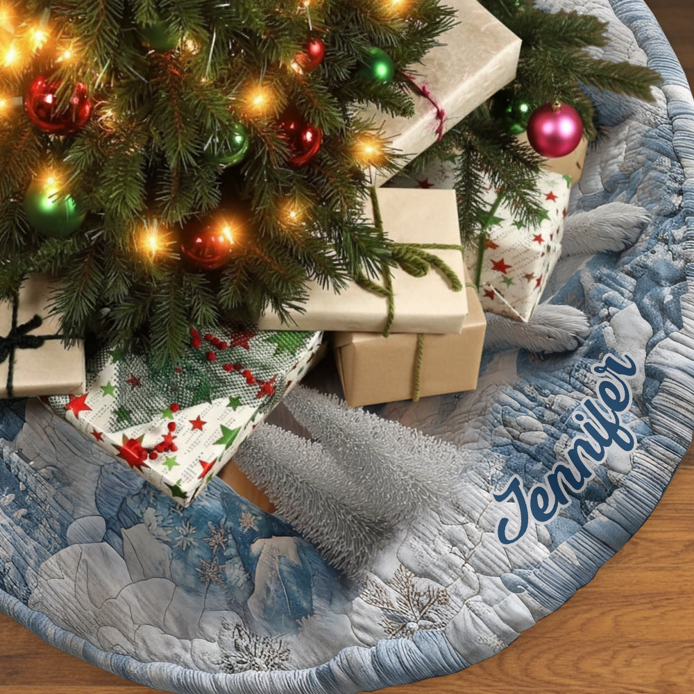 Jupe de sapin personnalisée en forme de loup - Winter Wolf