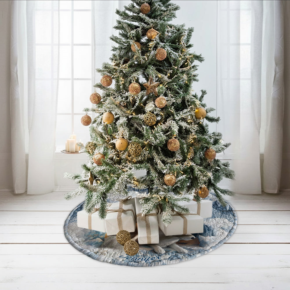 Jupe de sapin personnalisée en forme de loup - Winter Wolf
