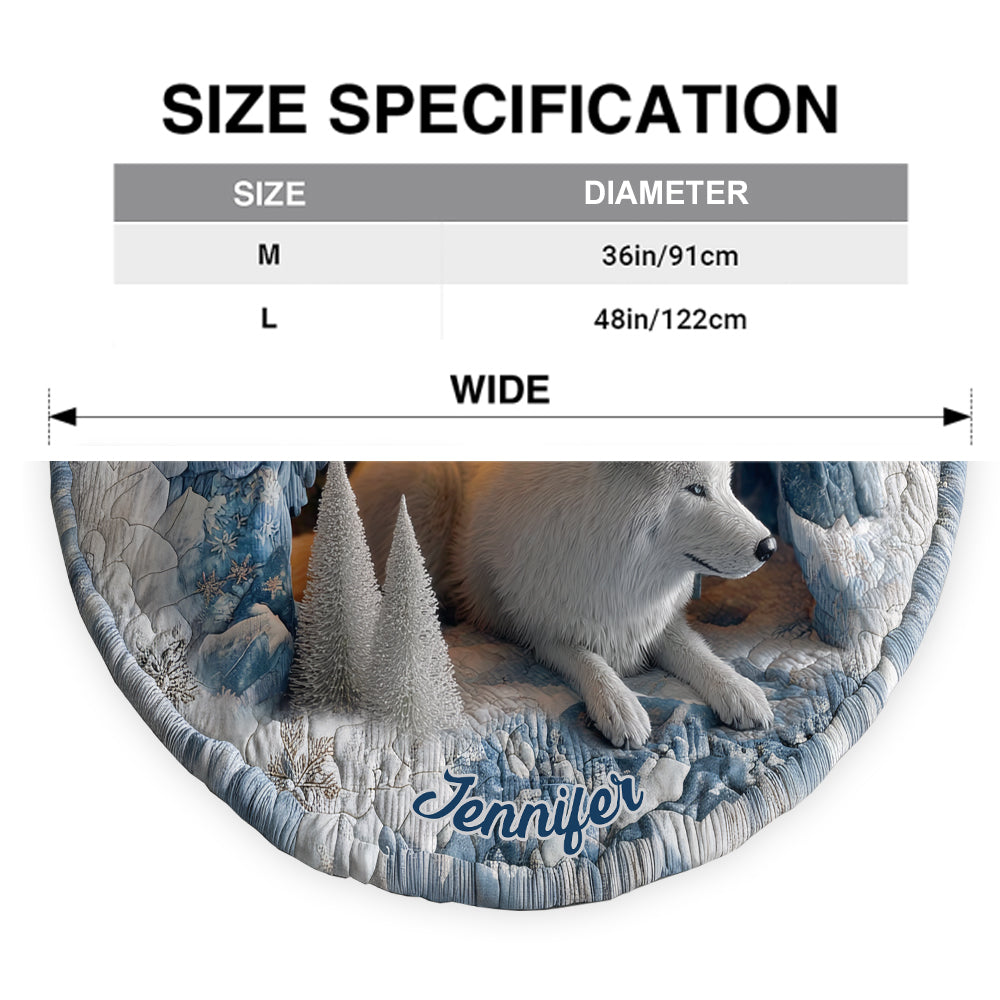 Jupe de sapin personnalisée en forme de loup - Winter Wolf