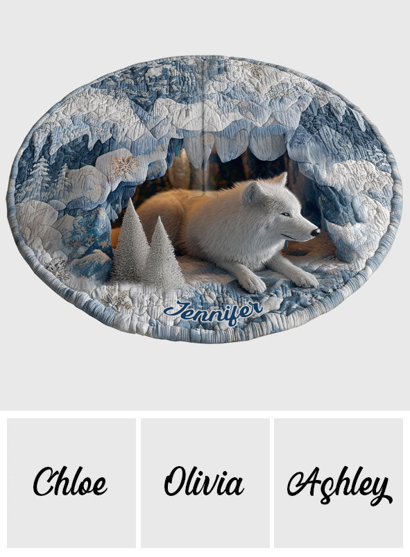 Jupe de sapin personnalisée en forme de loup - Winter Wolf