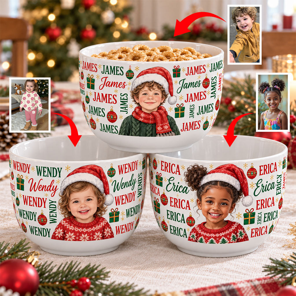 Magnifique bol de céréales de Noël pour enfants - Bol en céramique personnalisé