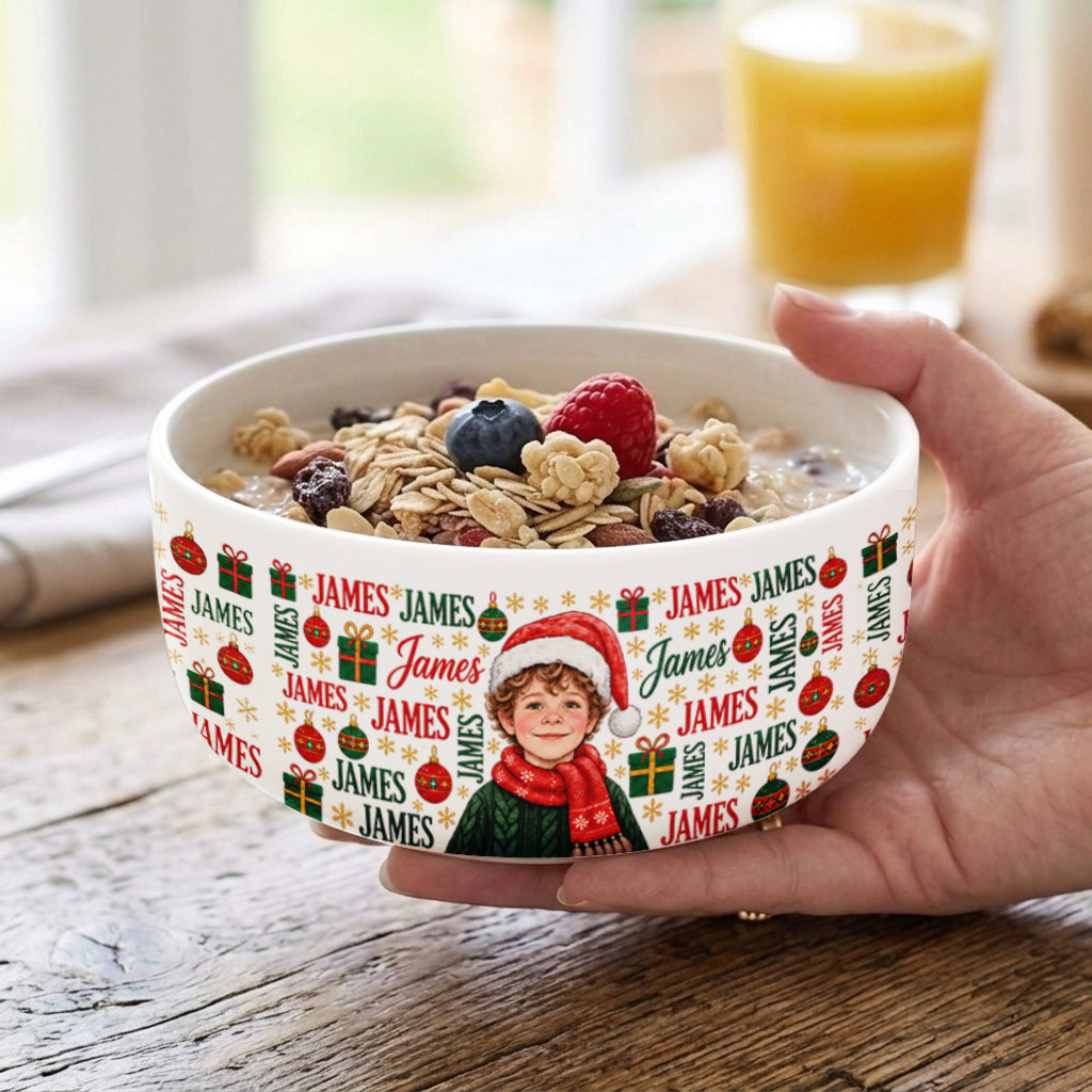 Magnifique bol de céréales de Noël pour enfants - Bol en céramique personnalisé