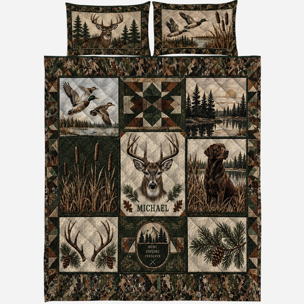 Love Hunting - Personalized Hunting Quilt Set