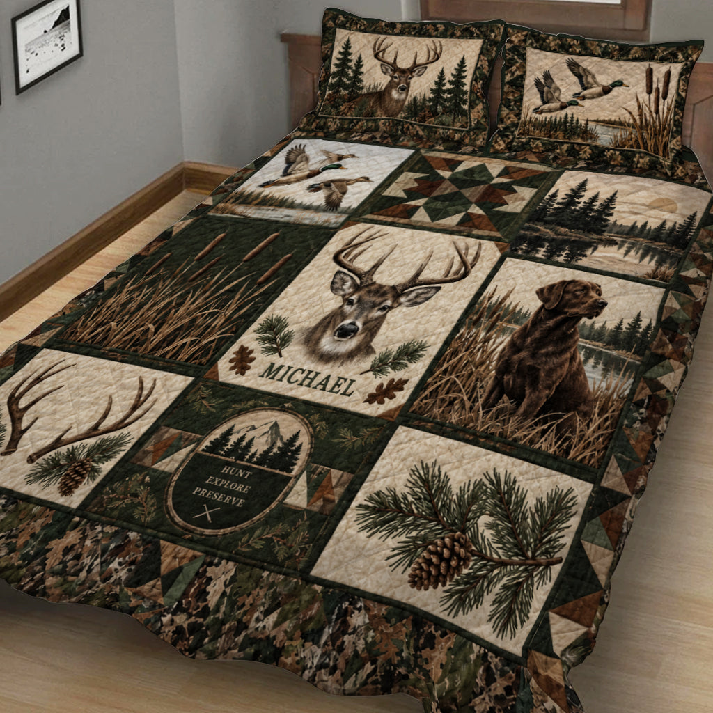 Love Hunting - Personalized Hunting Quilt Set