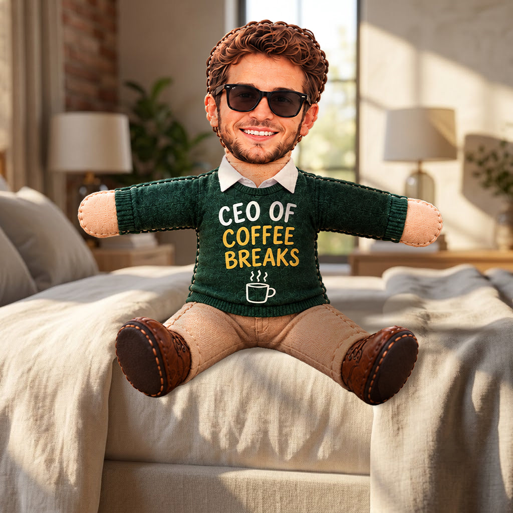 Funny Doll From Any Photo - Personalized Colleague Posable Plush Doll
