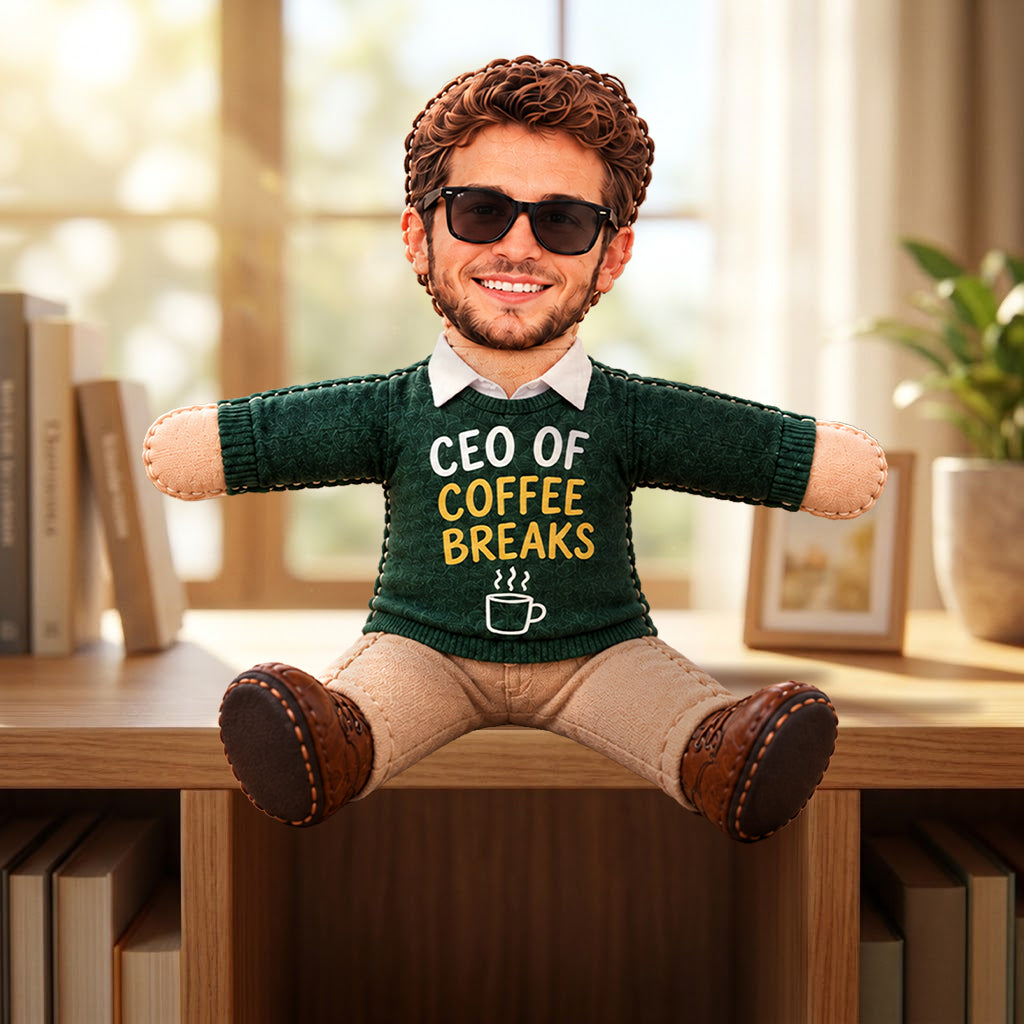 Funny Doll From Any Photo - Personalized Colleague Posable Plush Doll