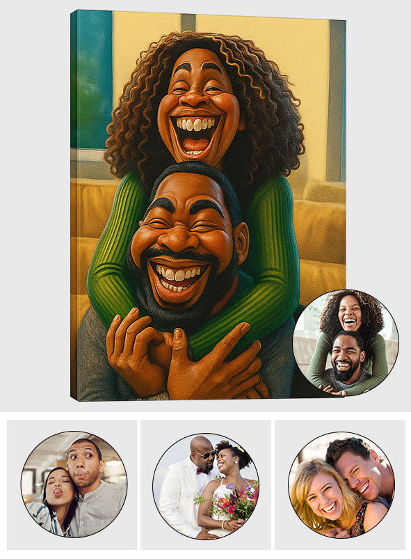 Funny Gift Cartoonish Exaggerated Mascot Style - Personalized Canvas And Poster