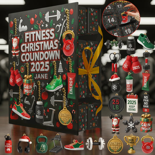 Pas de douleur, pas de gain - Calendrier de l'Avent pliable et personnalisé avec décorations