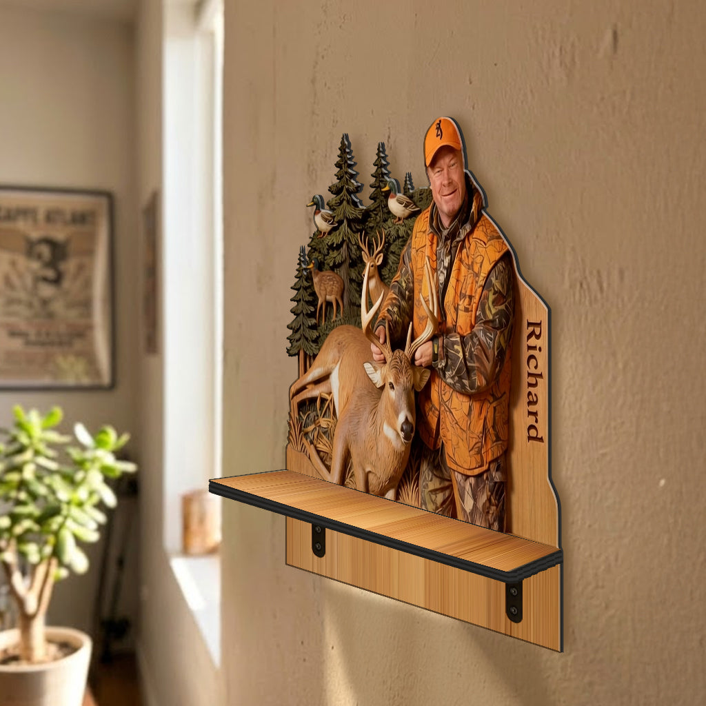 Wild Hunting - Personalized Hunting Wooden Floating Shelf
