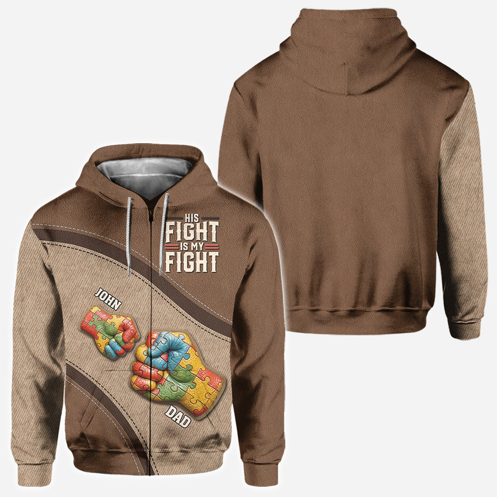 Son combat est mon combat - T-shirt personnalisé de sensibilisation à l'autisme