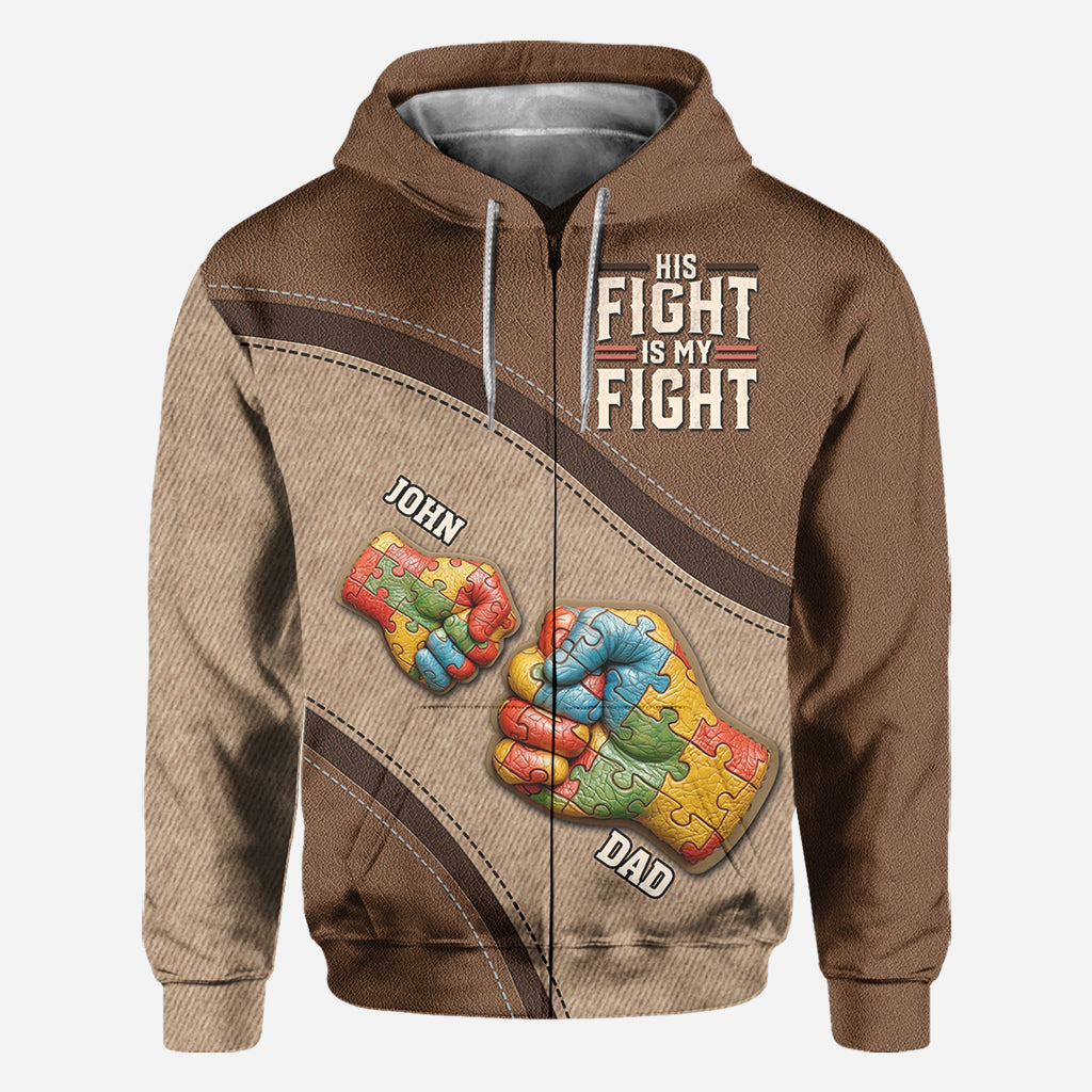 Son combat est mon combat - T-shirt personnalisé de sensibilisation à l'autisme