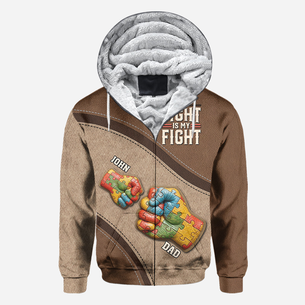 Son combat est mon combat - T-shirt personnalisé de sensibilisation à l'autisme