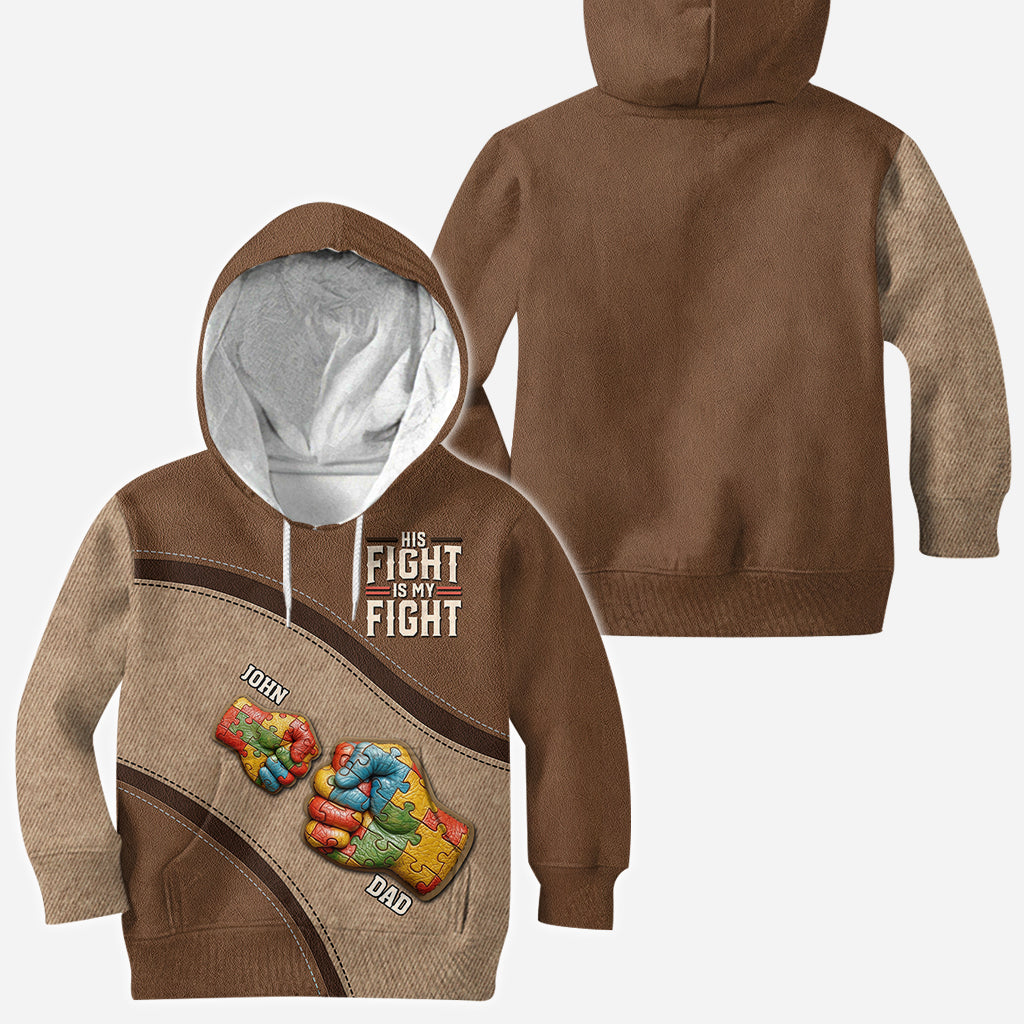 Son combat est mon combat - T-shirt personnalisé de sensibilisation à l'autisme