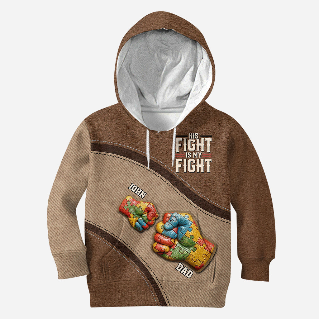 Son combat est mon combat - T-shirt personnalisé de sensibilisation à l'autisme