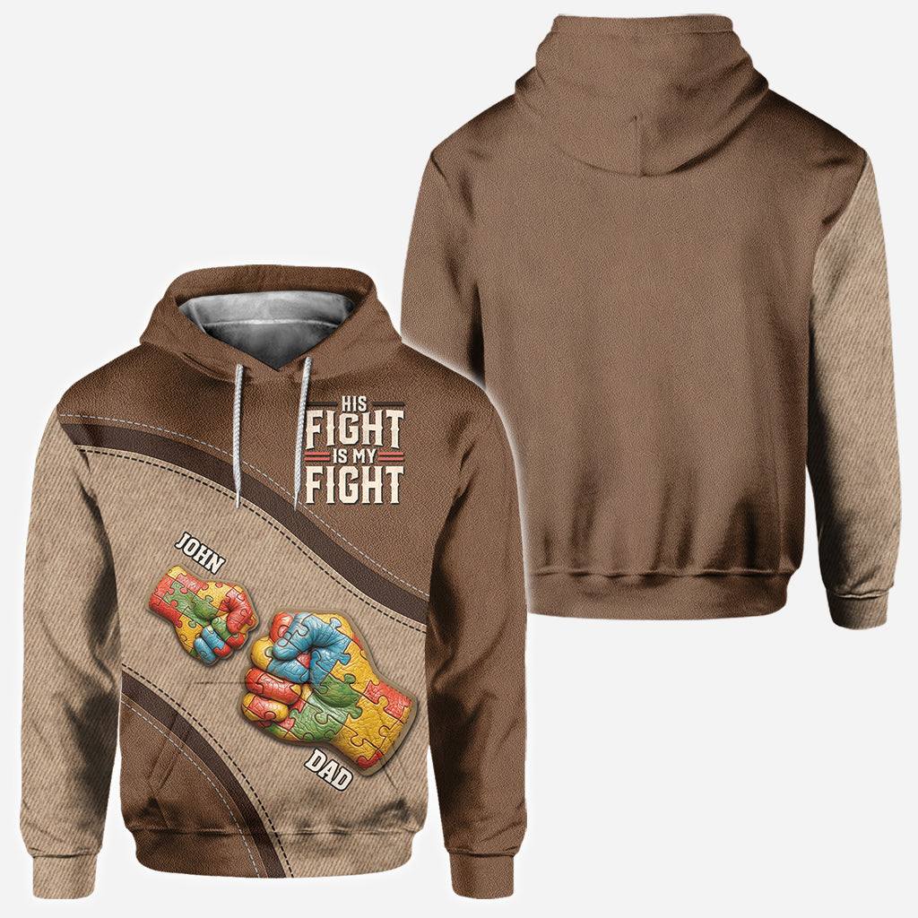 Son combat est mon combat - T-shirt personnalisé de sensibilisation à l'autisme