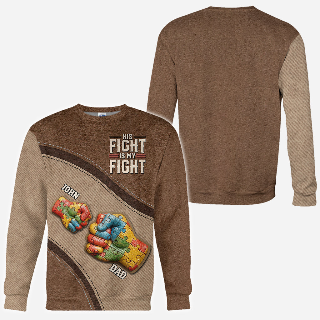 Son combat est mon combat - T-shirt personnalisé de sensibilisation à l'autisme