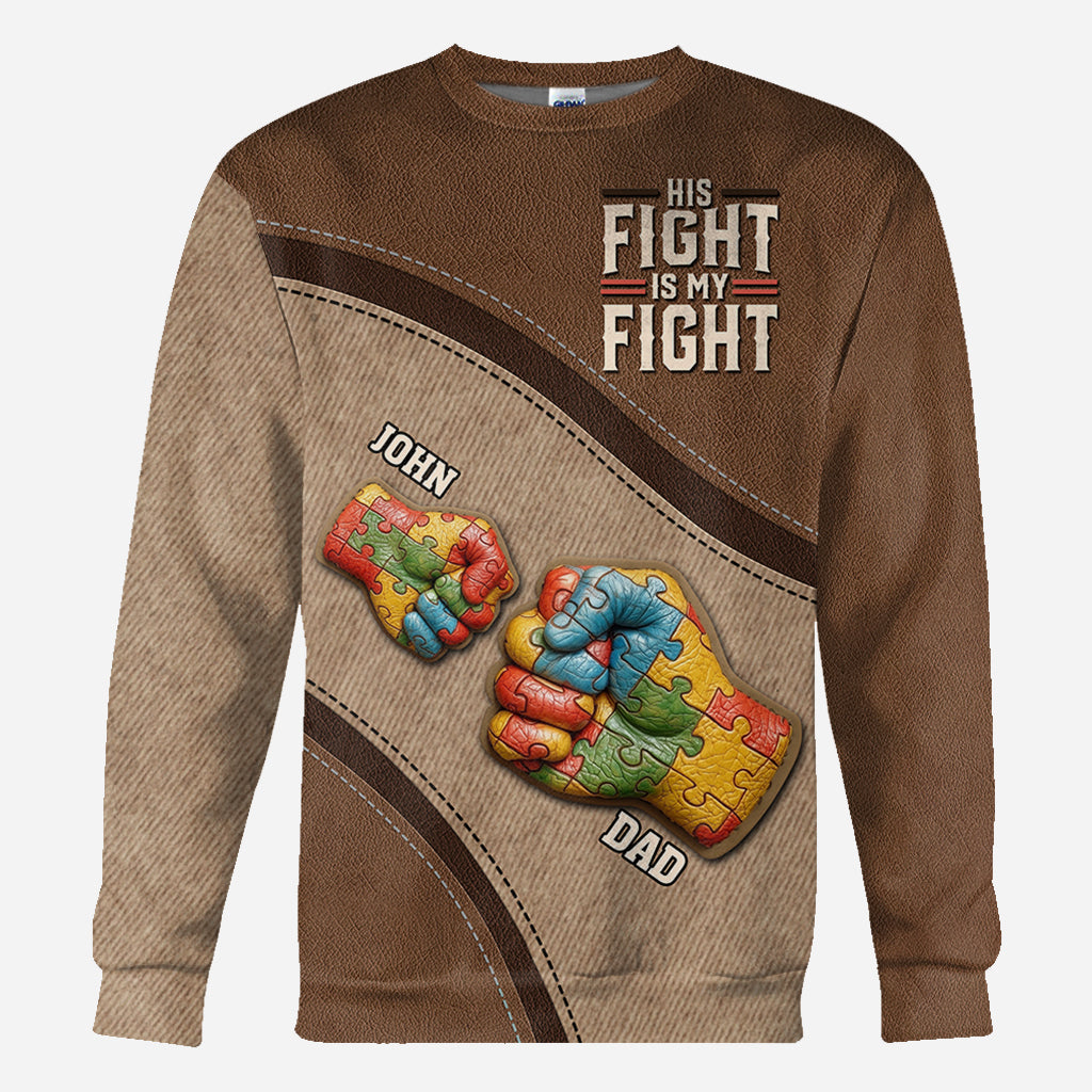 Son combat est mon combat - T-shirt personnalisé de sensibilisation à l'autisme