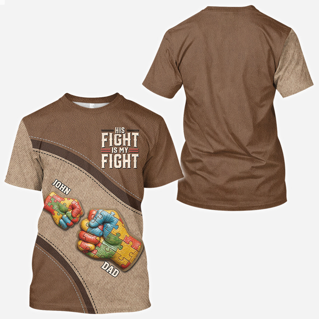 Son combat est mon combat - T-shirt personnalisé de sensibilisation à l'autisme