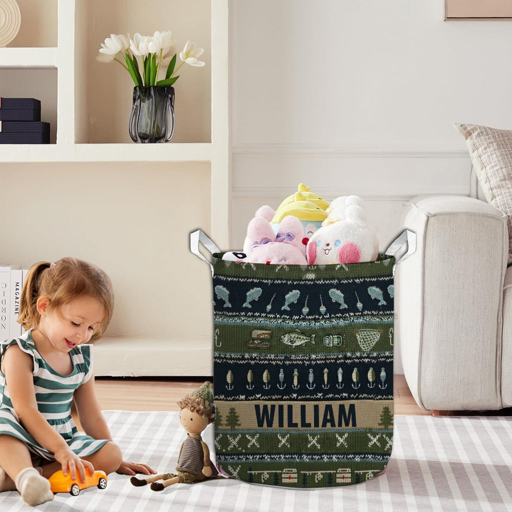 Accro à la pêche - Panier de rangement de pêche personnalisé