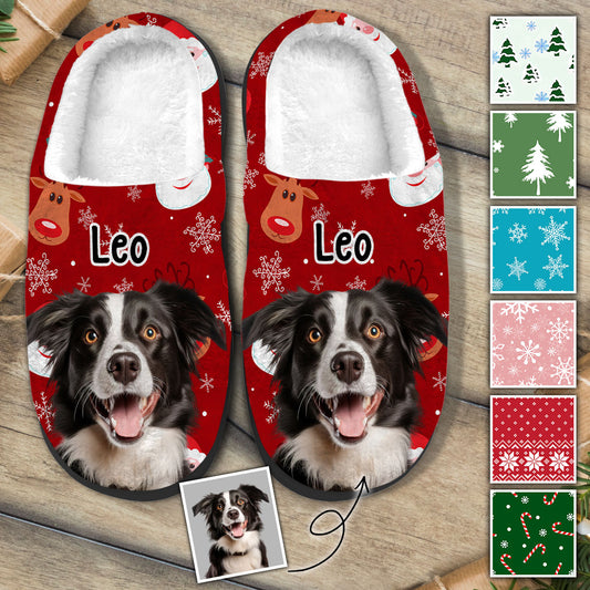 Hausschuhe mit individuellem Haustierfoto – Personalisierte Hundehausschuhe