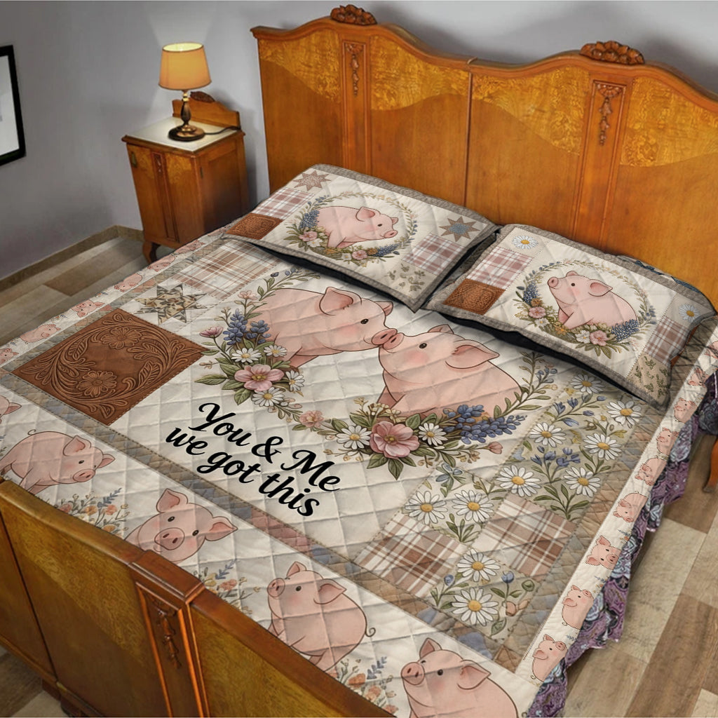 You & Me We Got This - Personalized Pig Lover Quilt Set