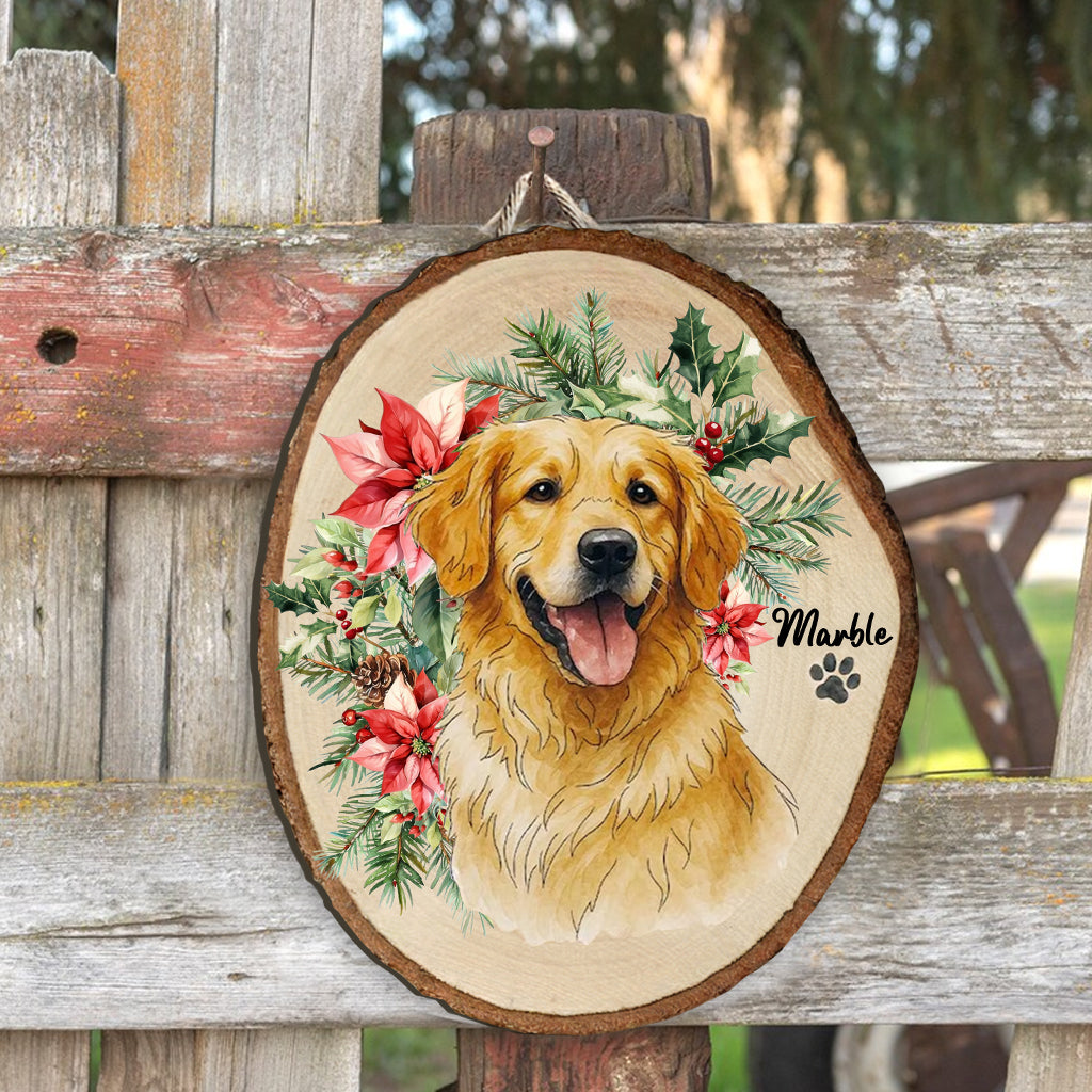 Haustierporträt – Personalisiertes, individuell geformtes Holzschild für Hunde