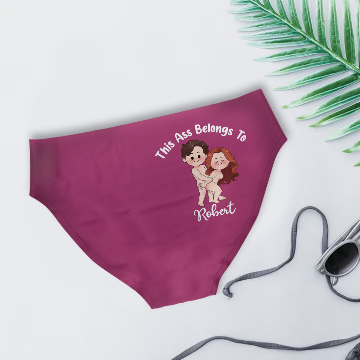 This Ass Is Taken Gift For Her Or Him - Personalized Couple Women Briefs & Men Boxer Briefs