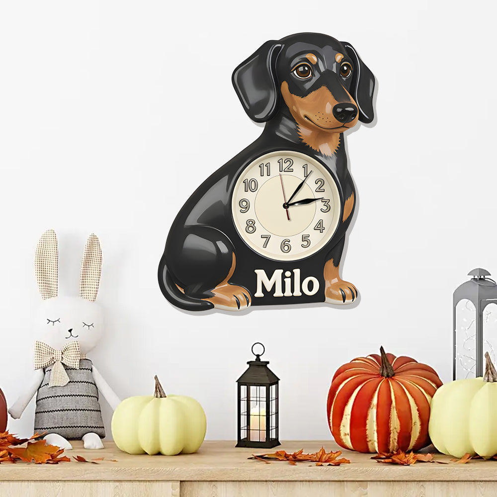 Horloge murale lumineuse LED personnalisée pour animaux de compagnie - J'aime mon animal