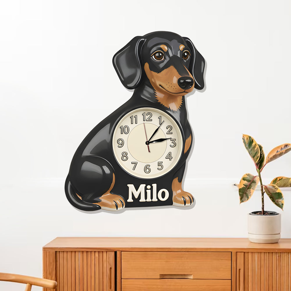 Horloge murale lumineuse LED personnalisée pour animaux de compagnie - J'aime mon animal