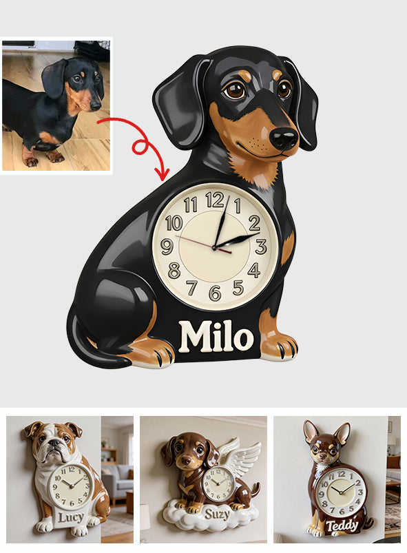 Horloge murale lumineuse LED personnalisée pour animaux de compagnie - J'aime mon animal