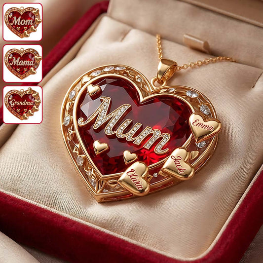 Nous t'aimons maman - Collier pendentif personnalisé en métal en forme de mère