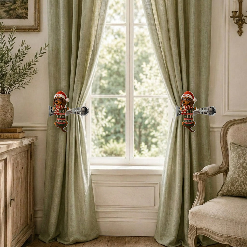 Funny Pet Christmas Gift - Personalized Dog Curtain Tieback