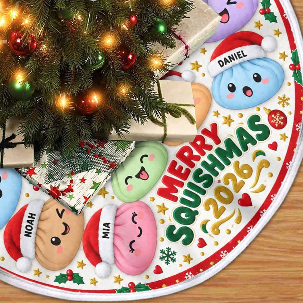 Merry Squishmas - Personalized Family Tree Skirt