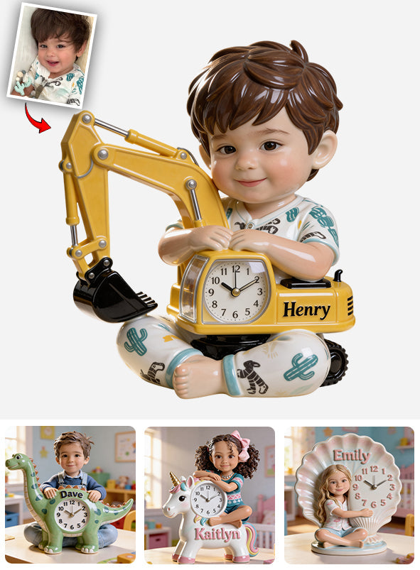 Plaque horloge de bureau personnalisée avec photo pour enfant